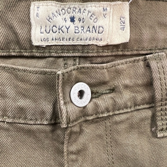 Lucky Brand Bridgette skinny distressed olive green jeans. - Picture 5 of 7